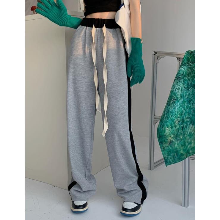 スウェットラインパンツ【韓国ファッション】[品番：ZJ000016336