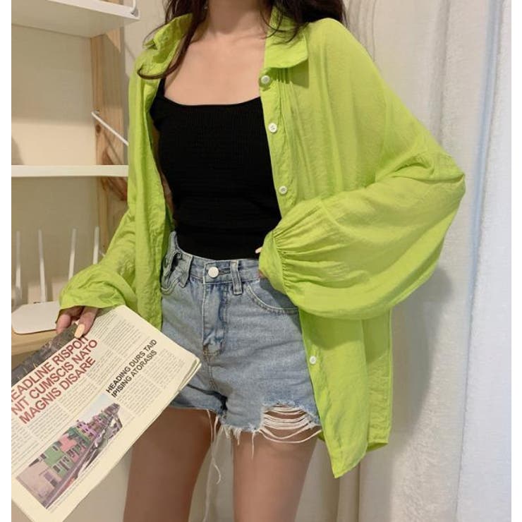 ライトグリーン | シャツ【韓国ファッション】 | Girly Doll