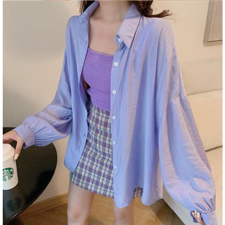 ブルー | シャツ【韓国ファッション】 | Girly Doll