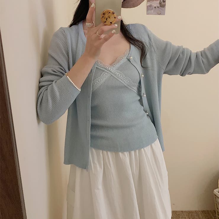 ニットカーディガン&キャミ【韓国ファッション】 | Girly Doll | 詳細画像1 