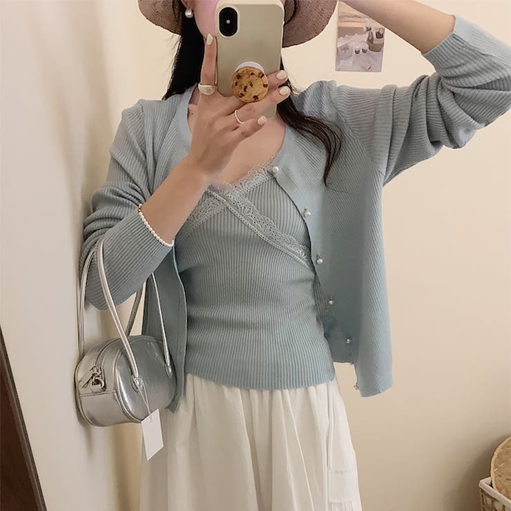 ニットカーディガン&キャミ【韓国ファッション】 | Girly Doll | 詳細画像5 