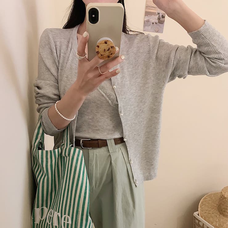 グレー | ニットカーディガン&キャミ【韓国ファッション】 | Girly Doll