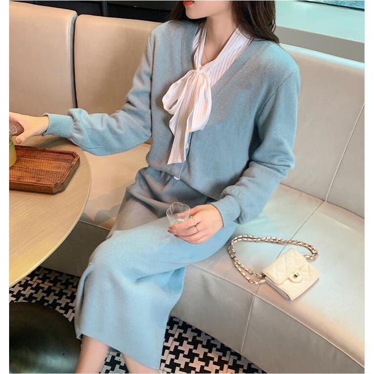 ブルー | セットアップ【韓国ファッション】 | Girly Doll