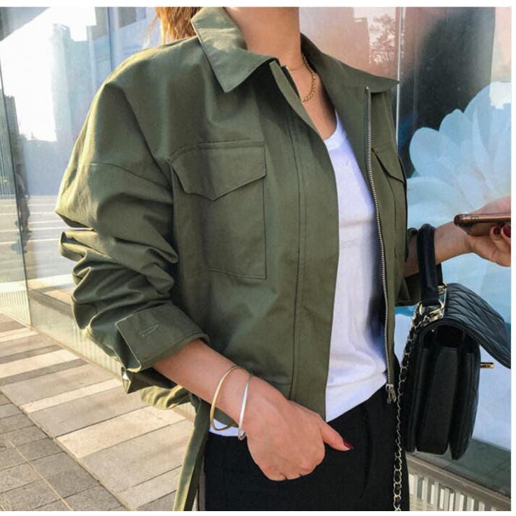 カーキ | ショートコート【韓国ファッション】 | Girly Doll