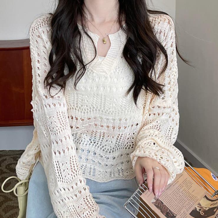 クロシェニットプルオーバー【韓国ファッション】【春夏新商品】 | Doula Doula | 詳細画像9 