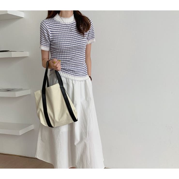 ツイード編み半袖ニットトップス【韓国ファッション】 | Doula Doula | 詳細画像6 