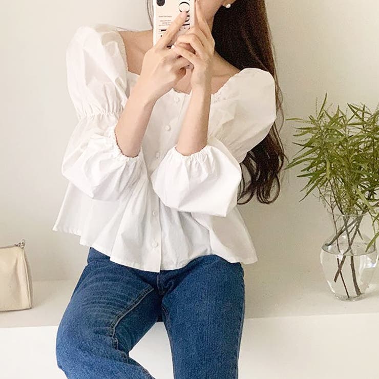 ボリュームスリーブペプラムブラウス【韓国ファッション】 | Doula Doula | 詳細画像2 