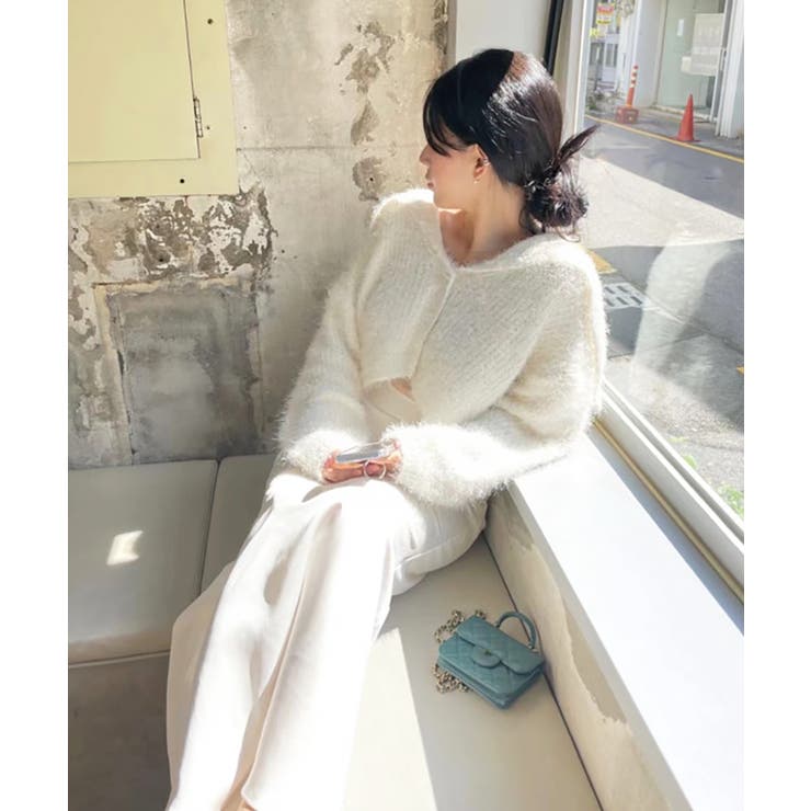 セーラーカラーショート丈モヘアニット[品番：ZJ000022952]｜Girly 