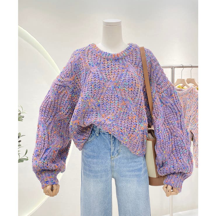 ミックスカラーニット[品番：ZJ000022955]｜Girly Doll