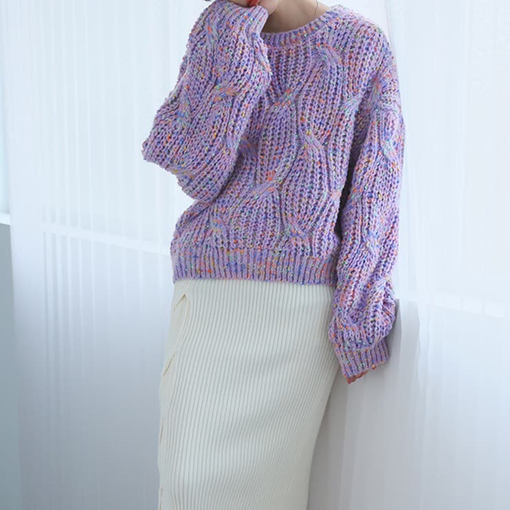 ミックスカラーニット[品番：ZJ000022955]｜Girly Doll