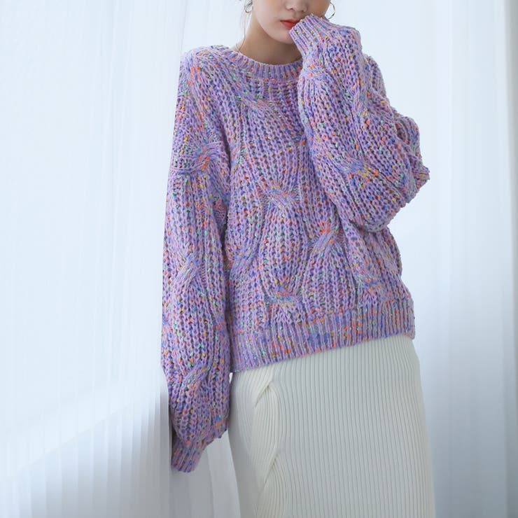 ミックスカラーニット[品番：ZJ000022955]｜Girly Doll