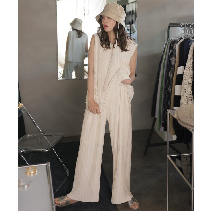 リブニットタンクトップ＆パンツ セットアップ【韓国ファッション】【春夏新商品】 | Doula Doula | 詳細画像1 