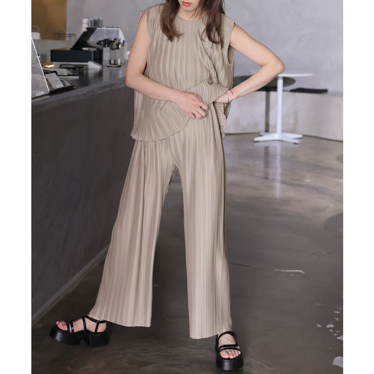 リブニットタンクトップ＆パンツ セットアップ【韓国ファッション】【春夏新商品】 | Doula Doula | 詳細画像4 