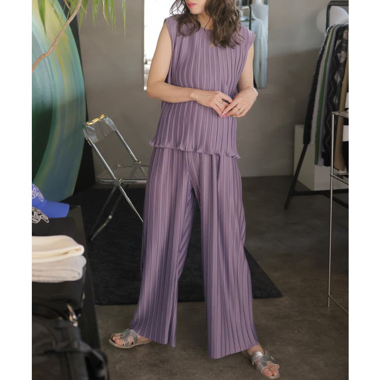 リブニットタンクトップ＆パンツ セットアップ【韓国ファッション】【春夏新商品】 | Doula Doula | 詳細画像5 