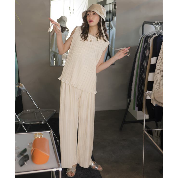 リブニットタンクトップ＆パンツ セットアップ【韓国ファッション】【春夏新商品】 | Doula Doula | 詳細画像6 