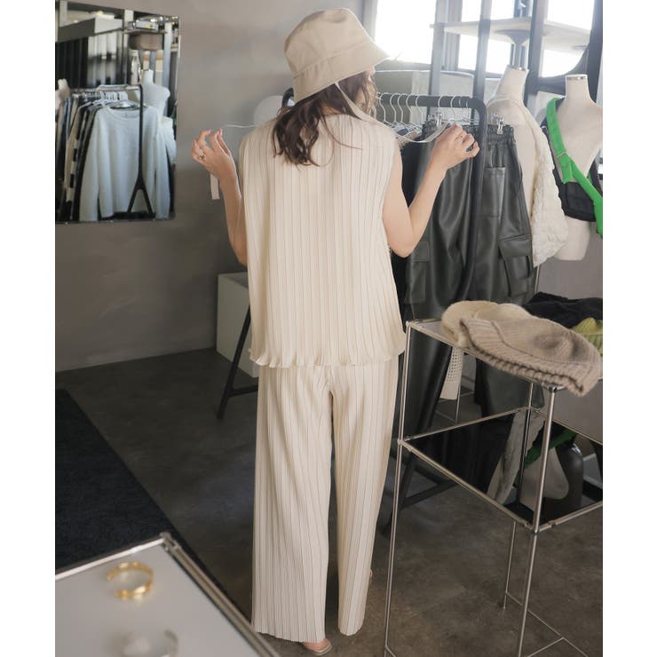 リブニットタンクトップ＆パンツ セットアップ【韓国ファッション】【春夏新商品】 | Doula Doula | 詳細画像7 