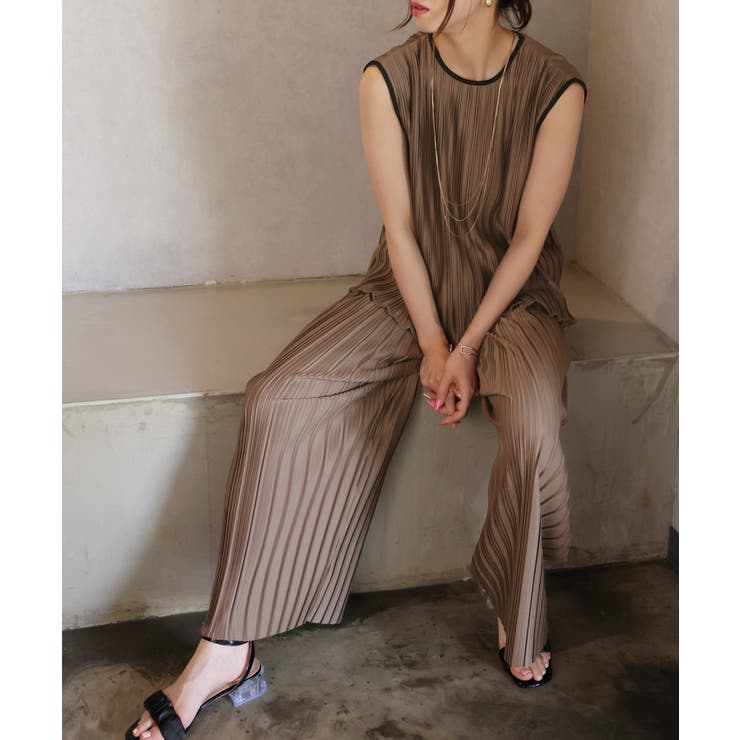 リブニットタンクトップ＆パンツ セットアップ【韓国ファッション】【春夏新商品】 | Doula Doula | 詳細画像9 