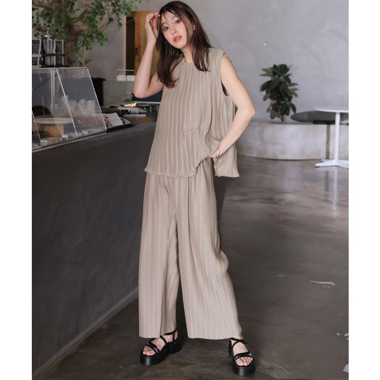 リブニットタンクトップ＆パンツ セットアップ【韓国ファッション】【春夏新商品】 | Doula Doula | 詳細画像12 