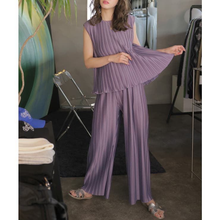 リブニットタンクトップ＆パンツ セットアップ【韓国ファッション】【春夏新商品】 | Doula Doula | 詳細画像14 