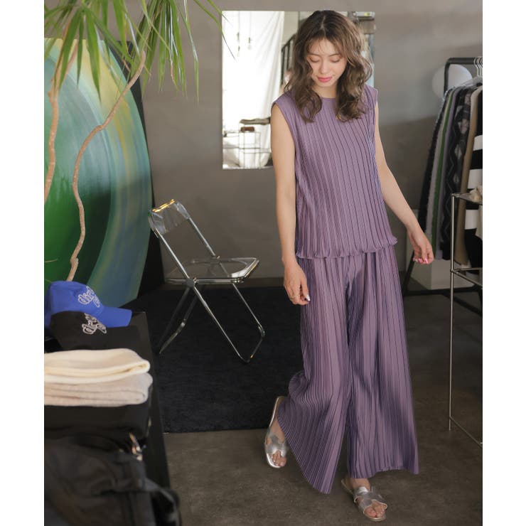 リブニットタンクトップ＆パンツ セットアップ【韓国ファッション】【春夏新商品】 | Doula Doula | 詳細画像15 