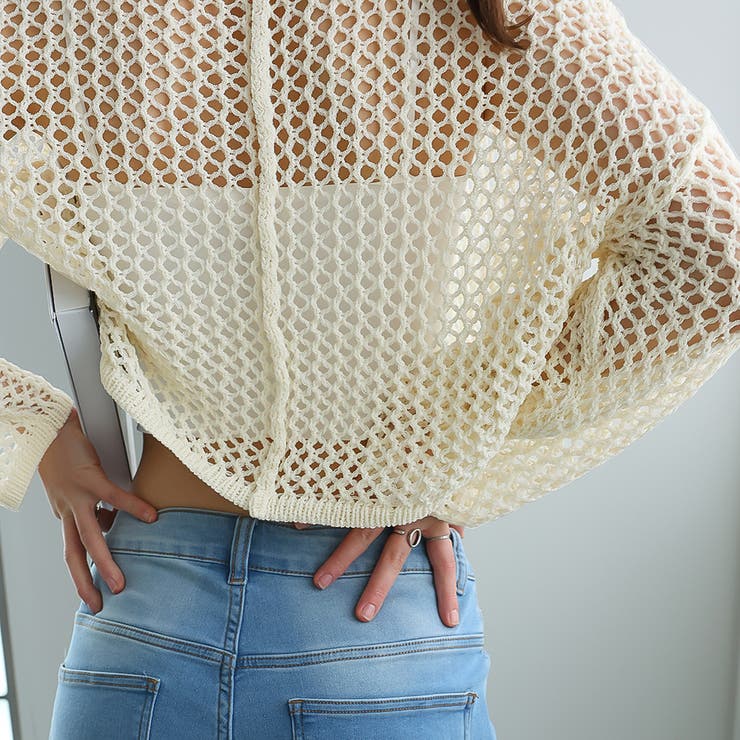 ゆるメッシュ透かし編みプルオーバー | Girly Doll | 詳細画像4 