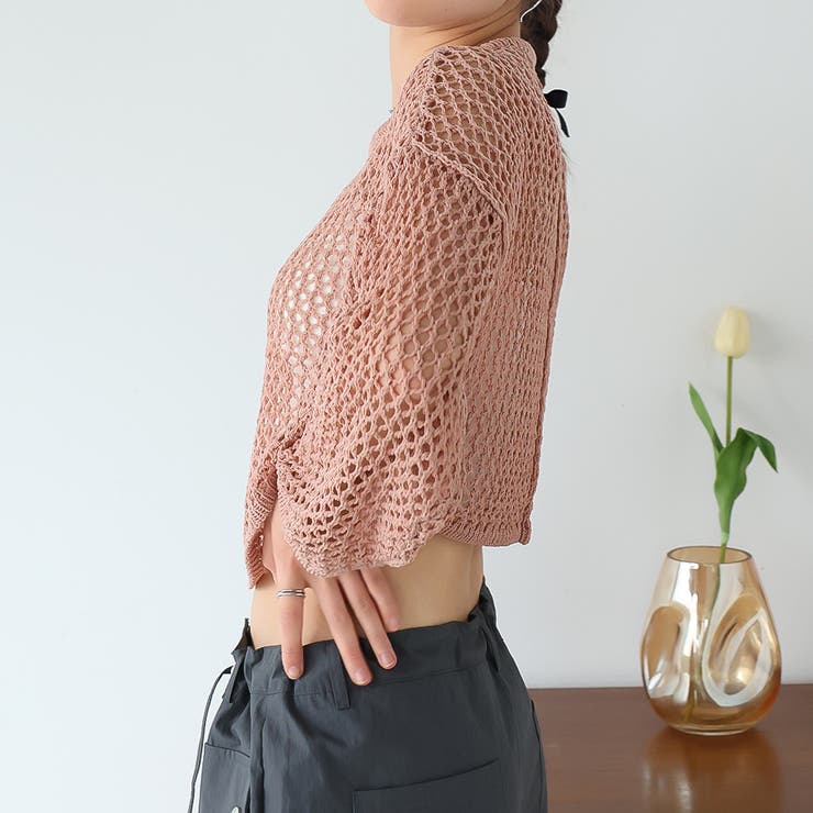 ゆるメッシュ透かし編みプルオーバー | Girly Doll | 詳細画像10 