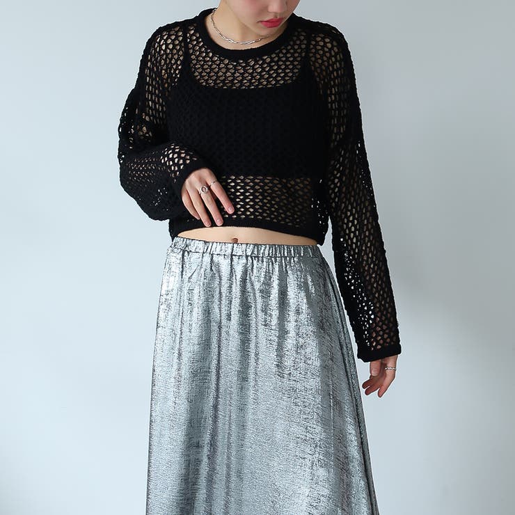 ゆるメッシュ透かし編みプルオーバー | Girly Doll | 詳細画像14 