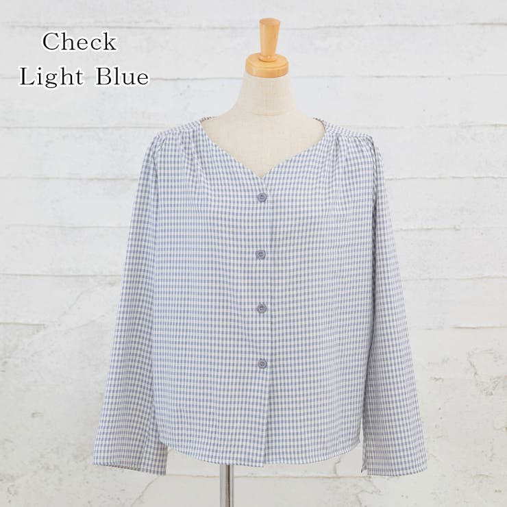 チェック柄×ライトブルー | シャツ【韓国ファッション】 | Girly Doll