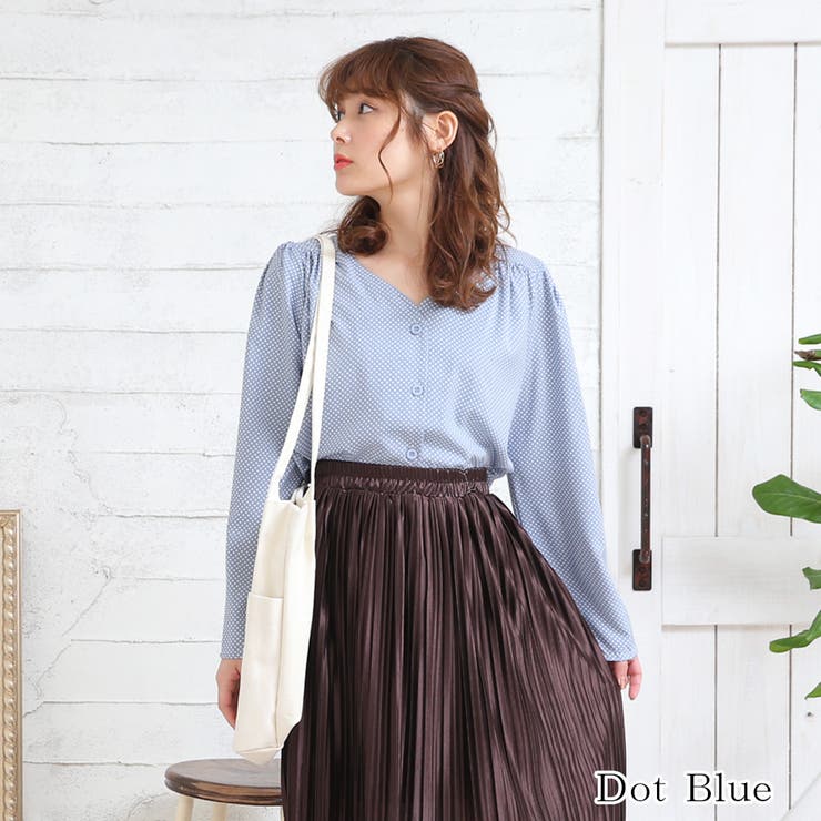 トッド柄×ブルー | シャツ【韓国ファッション】 | Girly Doll