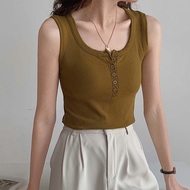 LGB ロング ヘンリーネック タンクトップ LGB ロング ヘンリーネック タンクトップ リブヘンリーネック