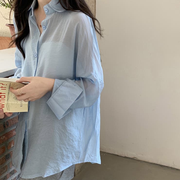 爽やかなシアー素材。シースルーカラーシャツ | Doula Doula | 詳細画像6 