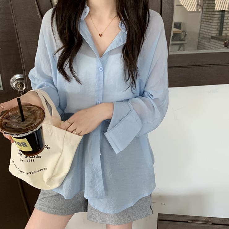 爽やかなシアー素材。シースルーカラーシャツ | Doula Doula | 詳細画像11 