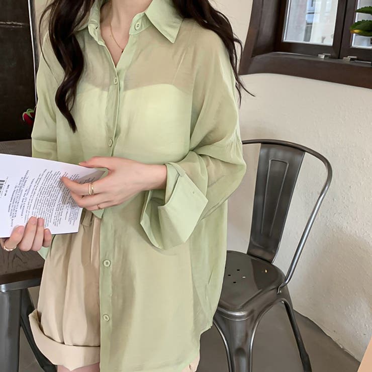 爽やかなシアー素材。シースルーカラーシャツ | Doula Doula | 詳細画像22 