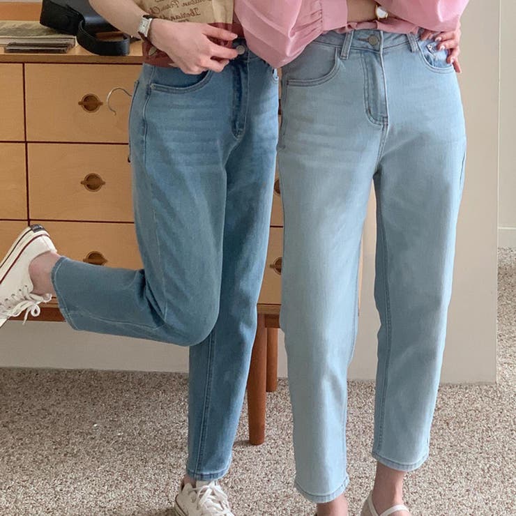 ハイウエストクロップドジーンズ デニムパンツ レディース ボトムス クロップドパンツ デニム
