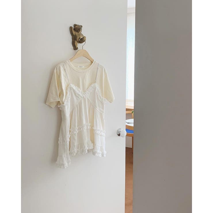 韓国っぽガーリー。コットンフリルキャミソール | Girly Doll | 詳細画像4 