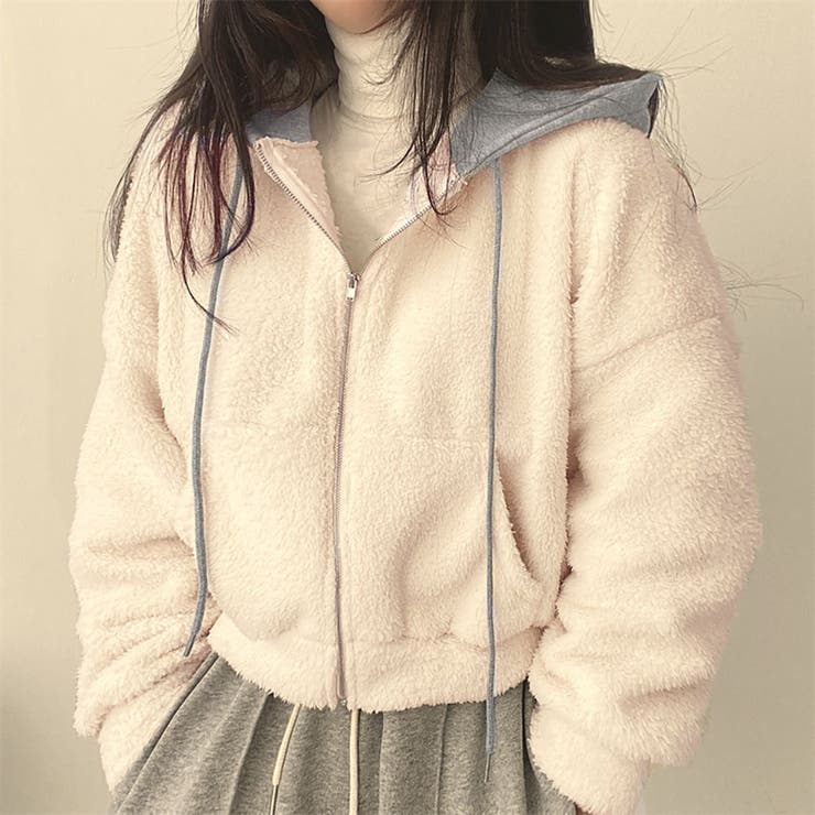 ドッキングフードボアジップパーカー[品番：ZJ000023076]｜Girly Doll