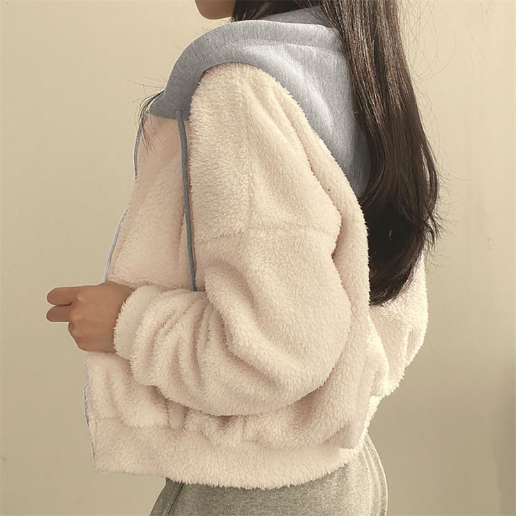 ドッキングフードボアジップパーカー[品番：ZJ000023076]｜Girly Doll