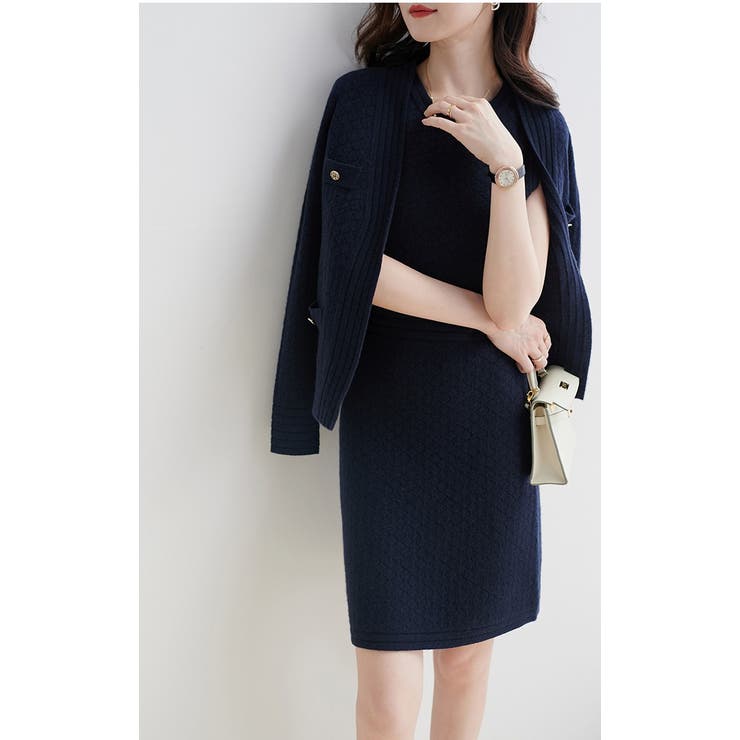 ニットワンピース・ジャケット【韓国ファッション】[品番