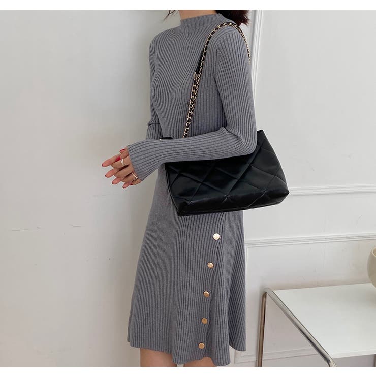 ボタンデザインニットワンピース 韓国ファッション 品番 Zj Girly Doll ガーリードール のレディースファッション通販 Shoplist ショップリスト