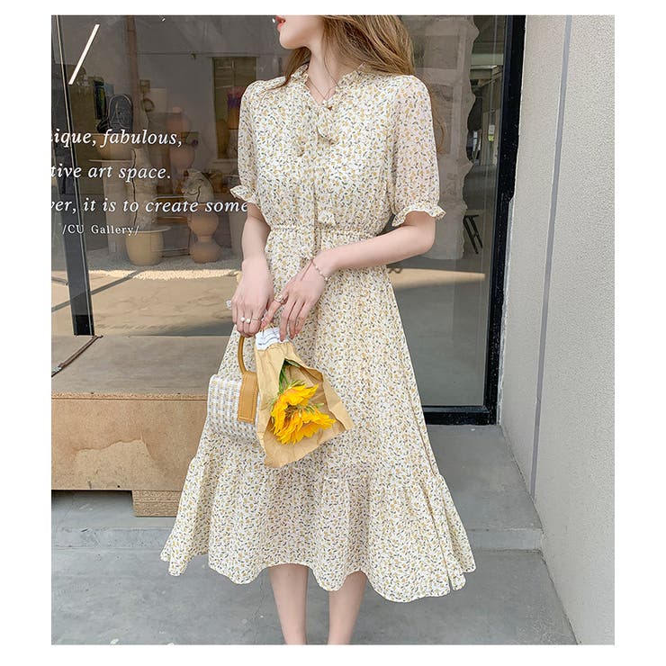 ♡特価♡DOLCE&GABBANA♡ボウタイフラワーワンピース 2WAYボウタイリボン付きウエストりぼんフラワープリント