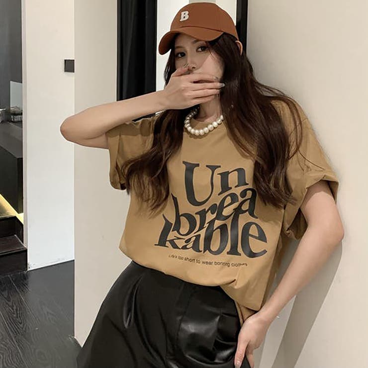 ビックロゴプリントオーバーサイズTシャツ【韓国ファッション