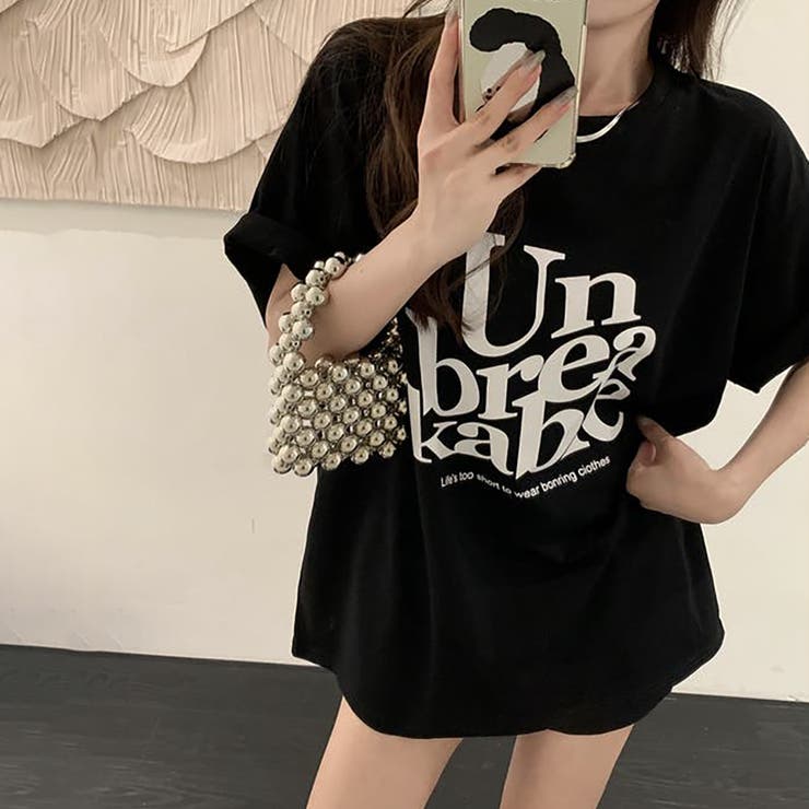 ビックロゴプリントオーバーサイズTシャツ【韓国ファッション】[品番