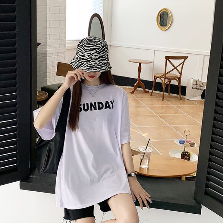 ロゴプリントオーバーサイズTシャツ【韓国ファッション】[品番