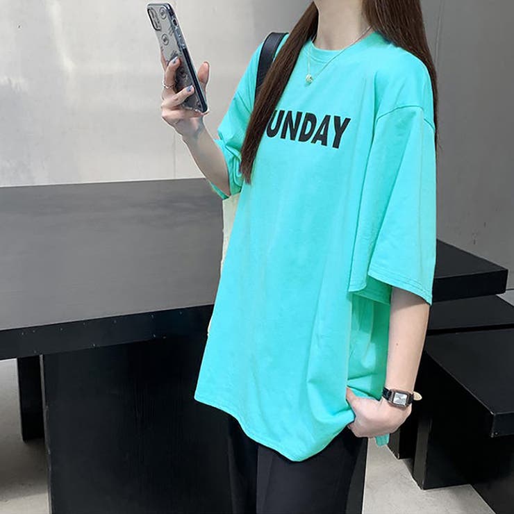 ロゴプリントオーバーサイズTシャツ【韓国ファッション】[品番