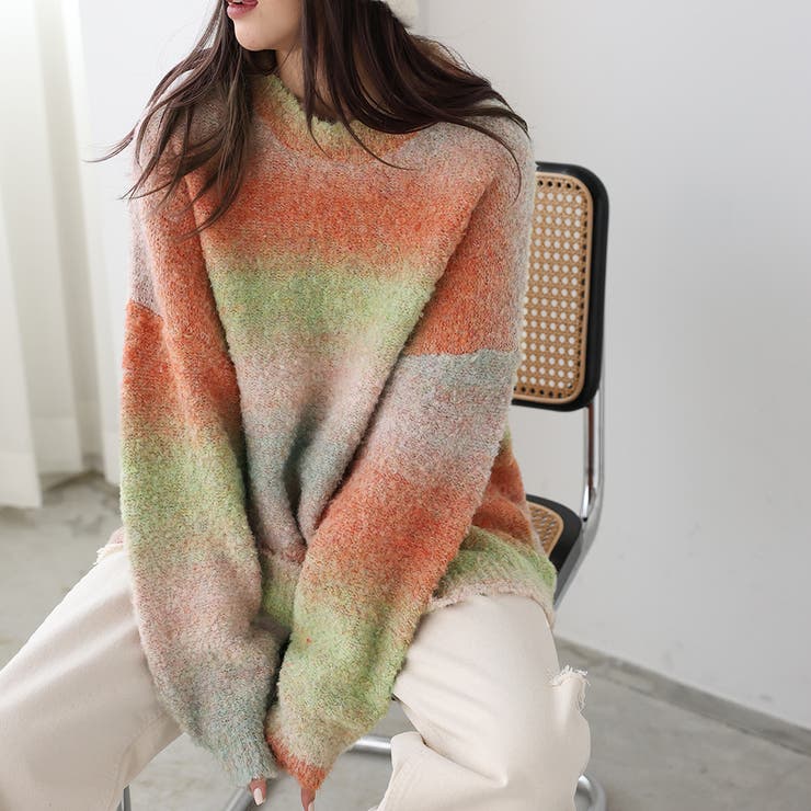 グラデーションカラーニットセーター【韓国ファッション】 | Doula Doula | 詳細画像39 