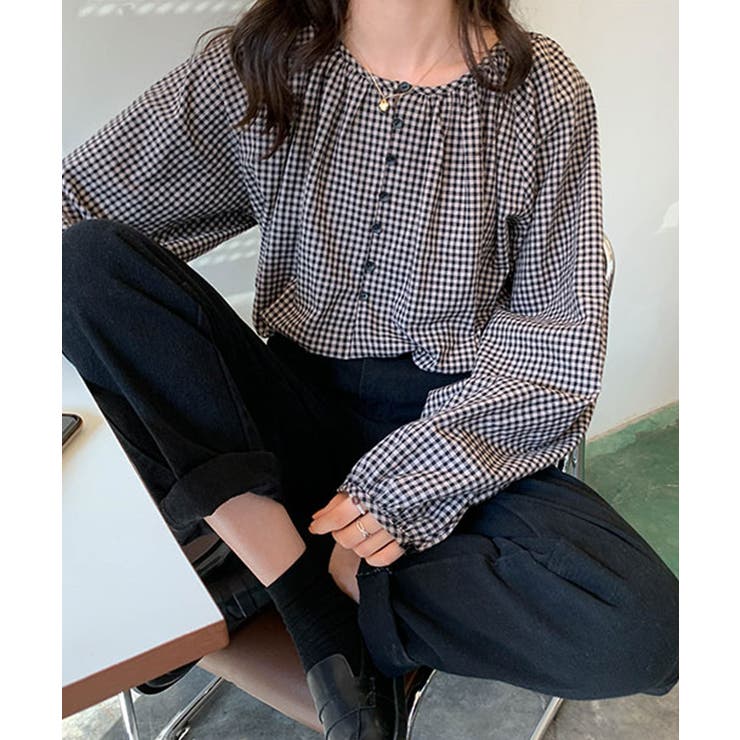 チェック柄 | ブラウス【韓国ファッション】 | Girly Doll