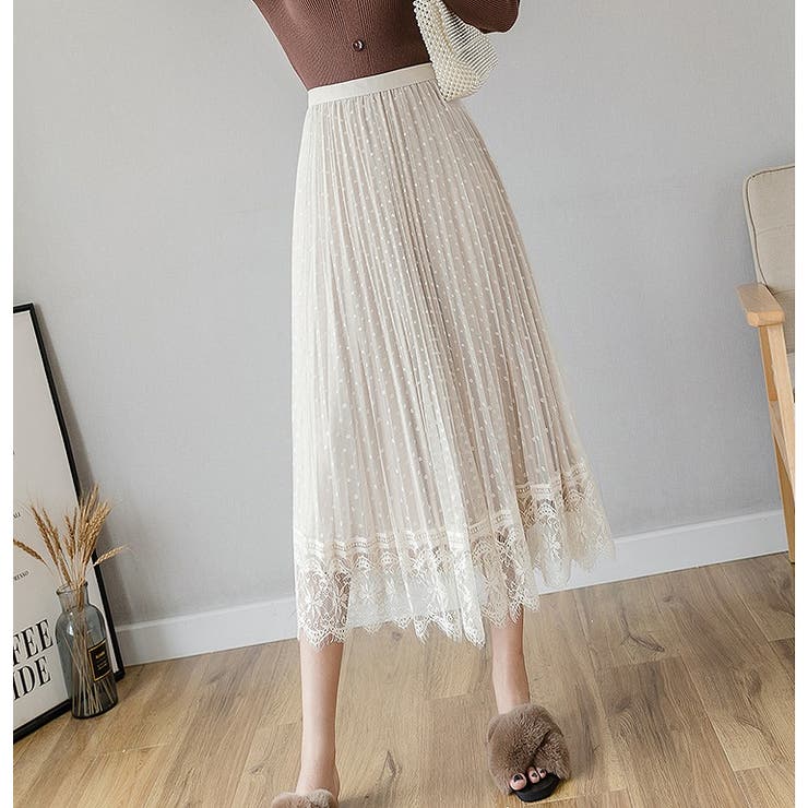 リバーシブルプリーツ チュールレーススカート 品番 Zj Girly Doll ガーリードール のレディースファッション通販 Shoplist ショップリスト