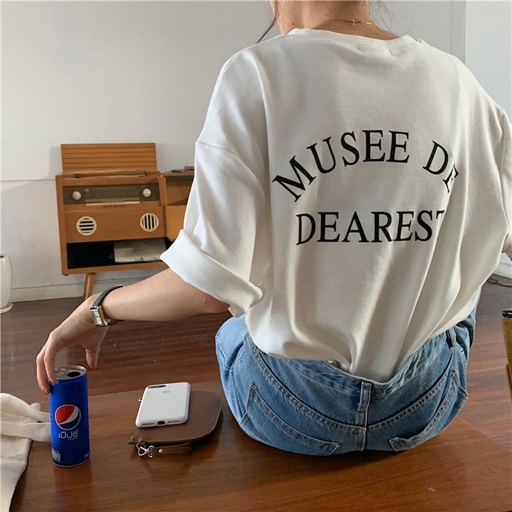 バックロゴビッグシルエットTシャツ【韓国ファッション】[品番