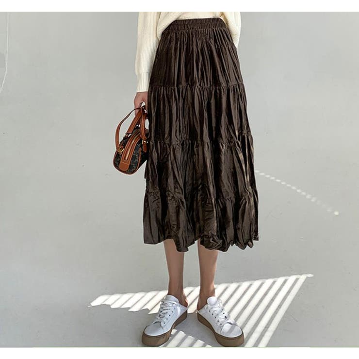 21春夏商品 ベロアティアードスカート 韓国ファッション 品番 Zj Girly Doll ガーリードール のレディースファッション通販 Shoplist ショップリスト