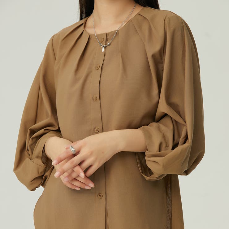 ボリュームスリーブ長袖シャツブラウス【韓国ファッション】 | Girly Doll | 詳細画像14 